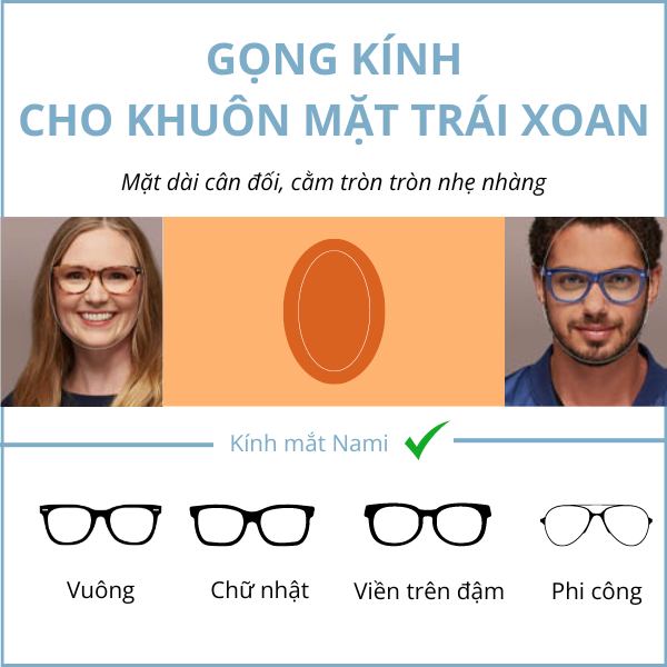 một số gọng kính phù hợp với khuôn mặt trái xoan